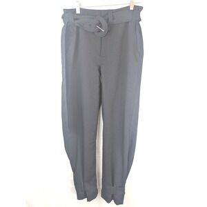 Proenza Schouler‎ White Label Black Belted Paperbag Waist Pants Size 2